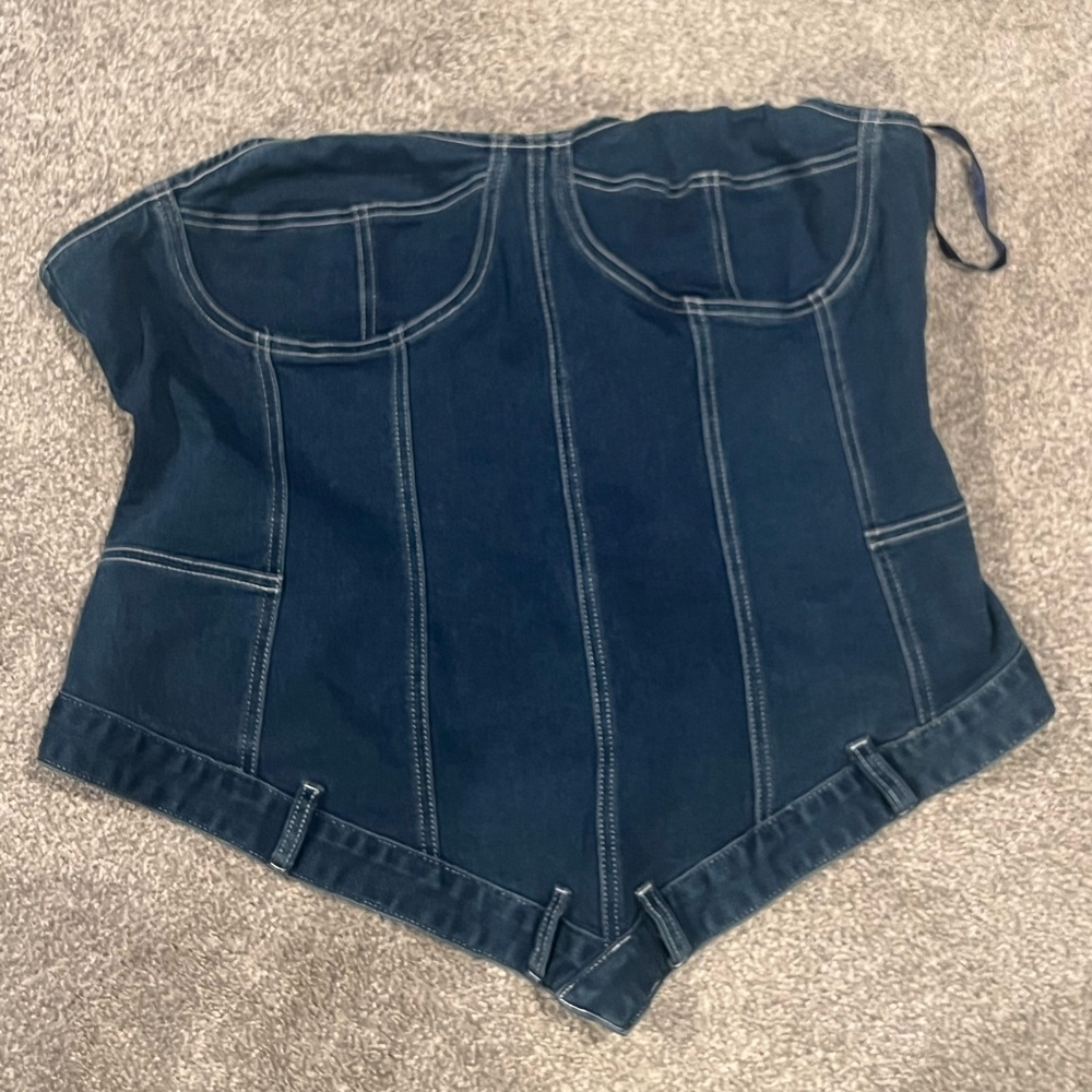 Fashion Nova Curve Denium Corset top- BRAND NEW